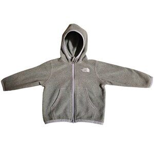 North Face Gray Fleece Hoodie Baby SZ 6-12 Months